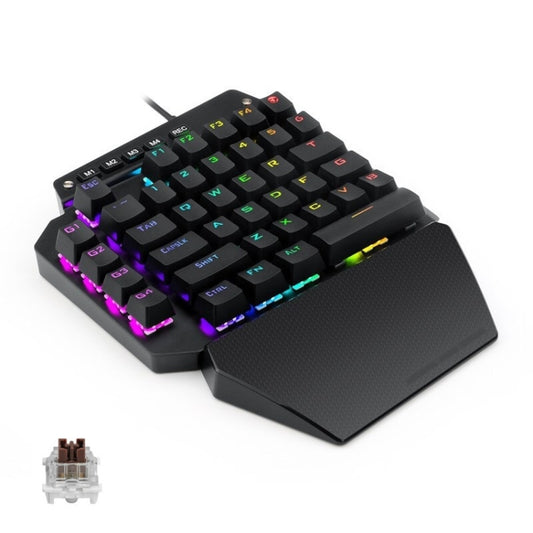 K700 44 Keys RGB Luminous Switchable Axis Gaming One-Handed Keyboard, Cable Length: 1m(Tea Shaft) by buy2fix