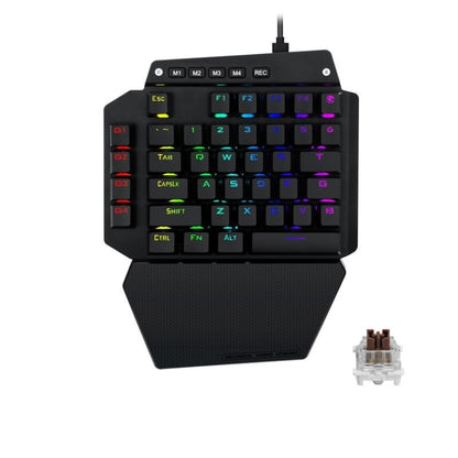 K700 44 Keys RGB Luminous Switchable Axis Gaming One-Handed Keyboard, Cable Length: 1m(Tea Shaft) by buy2fix