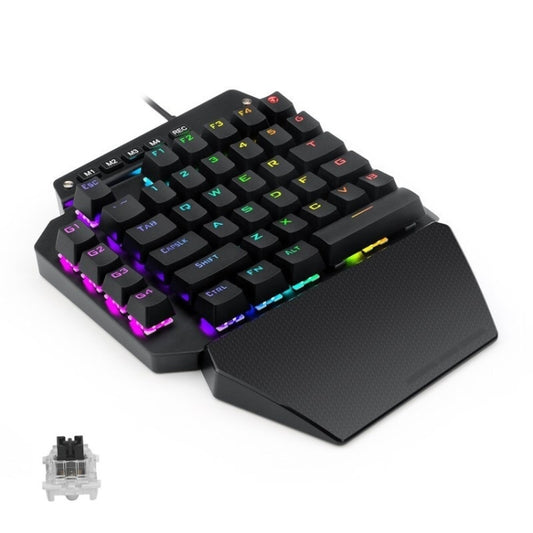 K700 44 Keys RGB Luminous Switchable Axis Gaming One-Handed Keyboard, Cable Length: 1m(Black Shaft) by buy2fix