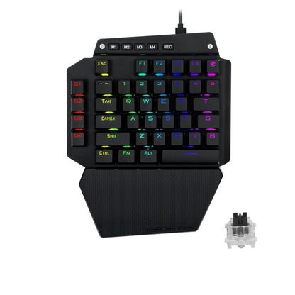 K700 44 Keys RGB Luminous Switchable Axis Gaming One-Handed Keyboard, Cable Length: 1m(Black Shaft) by buy2fix