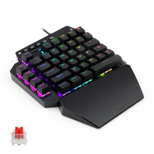 K700 44 touches RVB clavier de jeu à une main à axe commutable lumineux, longueur du câble: 1 m (arbre rouge)