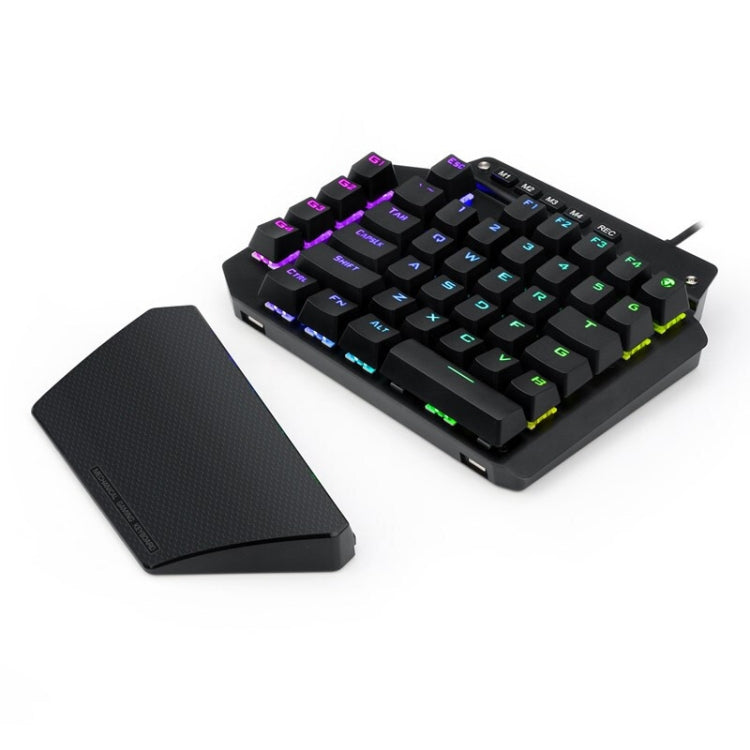 K700 44 Keys RGB Luminous Switchable Axis Gaming One-Handed Keyboard, Cable Length: 1m(Black Shaft) by buy2fix
