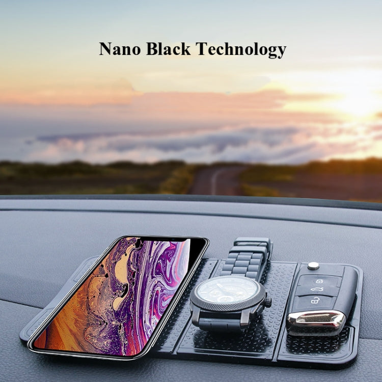 2 PCS R-1337 Multifunctional Folding Bracket Car Center Console Adhesive Bracket Mobile Phone Anti-Slip Mat Storage Mat(Black) by buy2fix