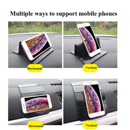 2 PCS R-1337 Multifunctional Folding Bracket Car Center Console Adhesive Bracket Mobile Phone Anti-Slip Mat Storage Mat(Black) by buy2fix