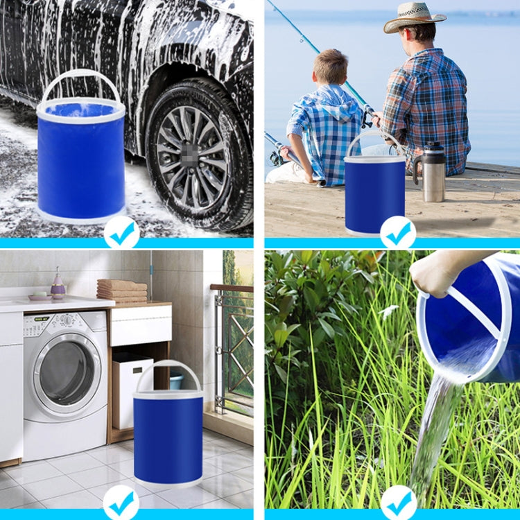 3 PCS 9L Car Folding Telescopic Bucket Portable Car Washing Special Bucket Outdoor Travel Fishing Bucket by buy2fix