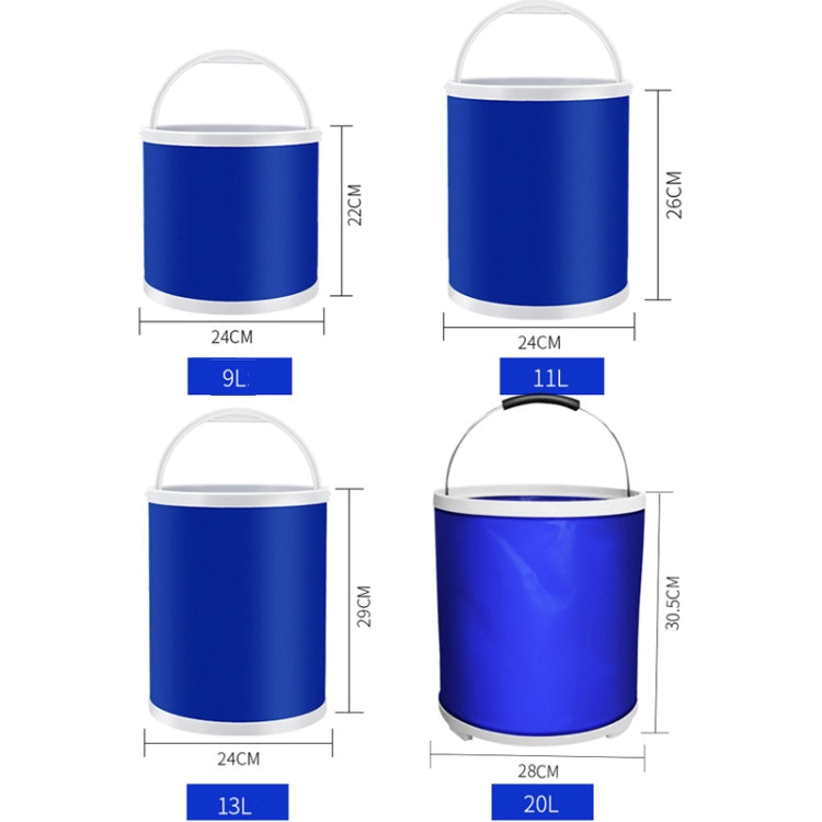 3 PCS 13L Car Folding Telescopic Bucket Portable Car Washing Special Bucket Outdoor Travel Fishing Bucket by buy2fix