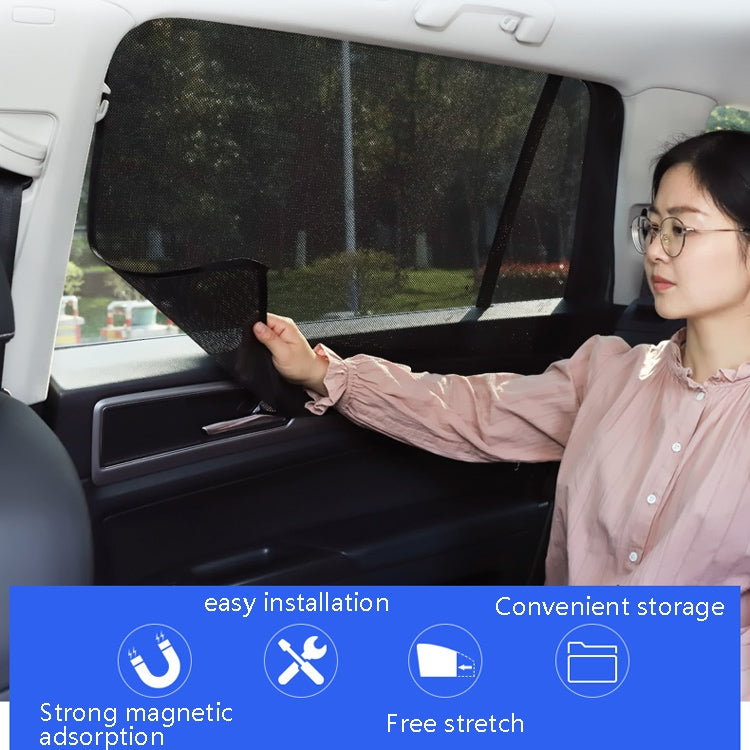 4 PCS Net Yarn Magnetic Suction Type Car Sunshade Curtain, Size: Thick Front Row Arc by buy2fix
