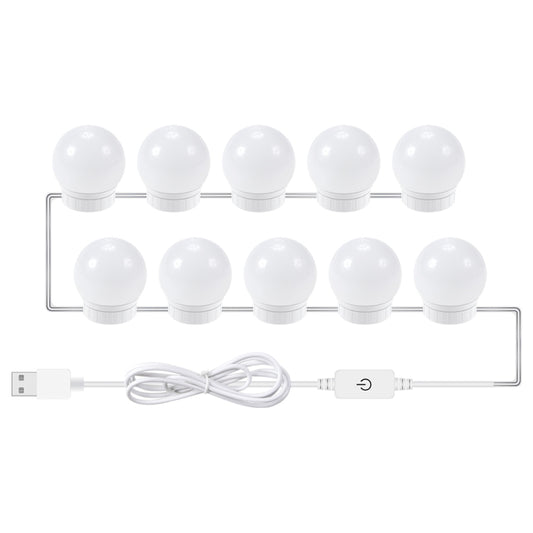 3 Color Temperature Mirror Front Lamp USB Simple Bathroom Makeup Light Bulbs, Power source: 10 LEDs - Night Lights by buy2fix | Online Shopping UK | buy2fix