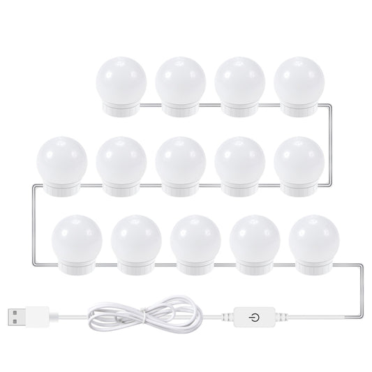3 Color Temperature Mirror Front Lamp USB Simple Bathroom Makeup Light Bulbs, Power source: 14 LEDs - Night Lights by buy2fix | Online Shopping UK | buy2fix
