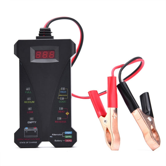 12V Three-In-One Battery Tester Digital Display Tester(Black)