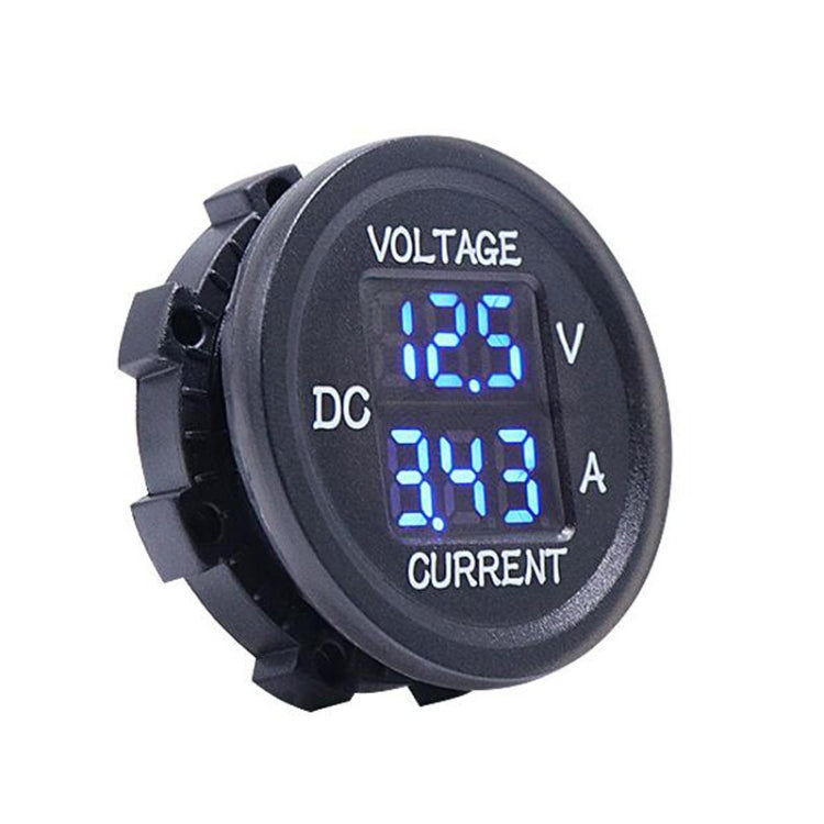 2 In 1 Modified Car Double Digital Voltage Current Table Measuring Instrument(Blue Light) - Clocks & Car Meters by buy2fix | Online Shopping UK | buy2fix