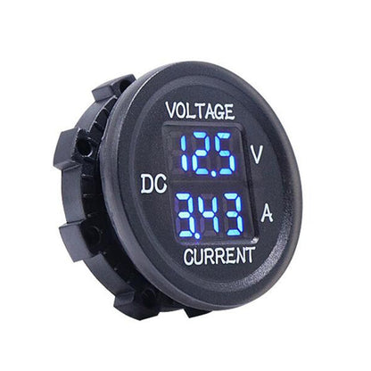 2 In 1 Modified Car Double Digital Voltage Current Table Measuring Instrument(Blue Light) - Clocks & Car Meters by buy2fix | Online Shopping UK | buy2fix