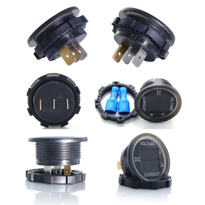 2 In 1 Modified Car Double Digital Voltage Current Table Measuring Instrument(Green Light) - Clocks & Car Meters by buy2fix | Online Shopping UK | buy2fix