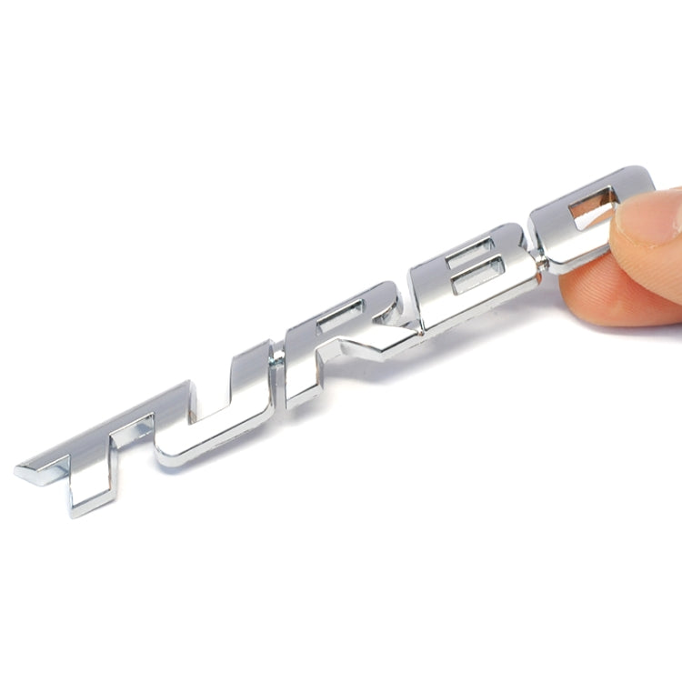 8 PCS Car Alloy Modified Turbocharged TURBO Metal Car Sticker Sports Body Sticker Car Tail Label Side Decoration Sticker, Model: Large 12 X 1.4cm(Silver) by buy2fix