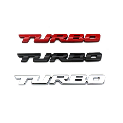 8 PCS Car Alloy Modified Turbocharged TURBO Metal Car Sticker Sports Body Sticker Car Tail Label Side Decoration Sticker, Model: Large 12 X 1.4cm(Silver) by buy2fix