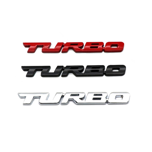 8 PCS Car Alloy Modified Turbocharged TURBO Metal Car Sticker Sports Body Sticker Car Tail Label Side Decoration Sticker, Model: Small 10 X 1cm(Red) by buy2fix