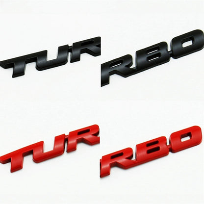 8 PCS Car Alloy Modified Turbocharged TURBO Metal Car Sticker Sports Body Sticker Car Tail Label Side Decoration Sticker, Model: Small 10 X 1cm(Black) by buy2fix
