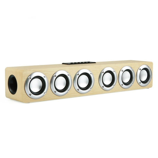 M1 Bluetooth Speaker Alarm Clock Wooden Wireless Desktop Loudspeaker(Yellow) - Desktop Speaker by buy2fix | Online Shopping UK | buy2fix