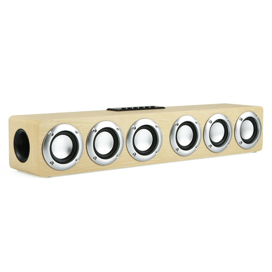 M1 Bluetooth Speaker Alarm Clock Wooden Wireless Desktop Loudspeaker(Yellow) - Desktop Speaker by buy2fix | Online Shopping UK | buy2fix
