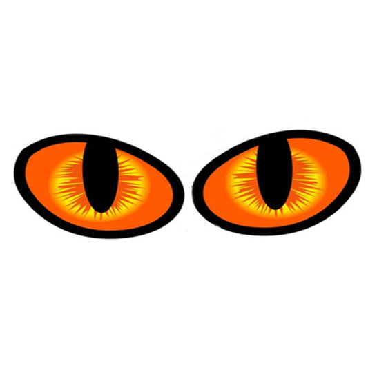1pc Car Reflective Car Sticker Rearview Mirror Eye Funny Sticker 3D Scratch Blocking Body Sticker Decorative Sticker(Vital Orange) by buy2fix