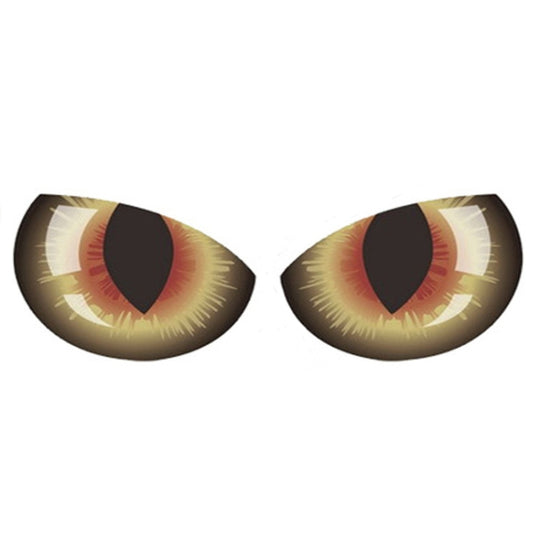 1pc Car Reflective Car Sticker Rearview Mirror Eye Funny Sticker 3D Scratch Blocking Body Sticker Decorative Sticker(Sand Yellow)
