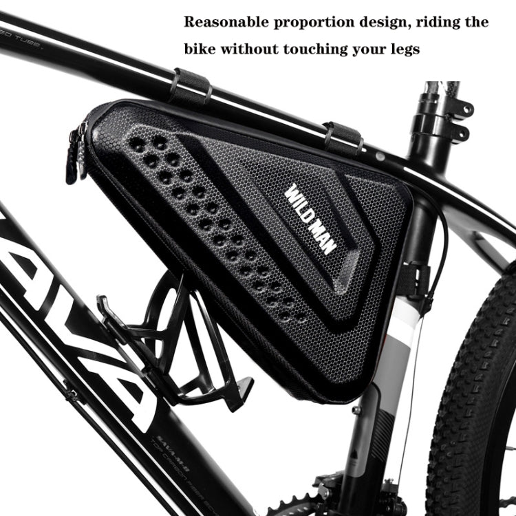 WILD MAN ES19 Bicycle EVA Hard Shell Triangle Bag Mountain Bike Front Beam Bag(Black) by WILD MAN