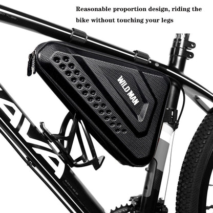 WILD MAN ES19 Bicycle EVA Hard Shell Triangle Bag Mountain Bike Front Beam Bag(Black) by WILD MAN