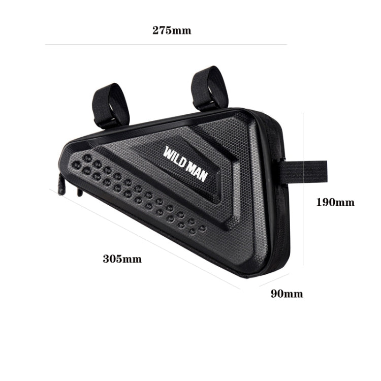 WILD MAN ES19 Bicycle EVA Hard Shell Triangle Bag Mountain Bike Front Beam Bag(Black) by WILD MAN