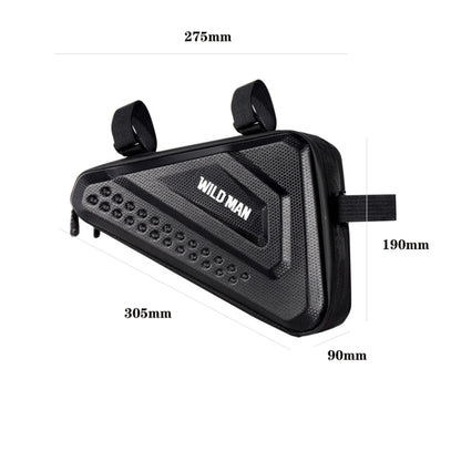 WILD MAN ES19 Bicycle EVA Hard Shell Triangle Bag Mountain Bike Front Beam Bag(Black) by WILD MAN
