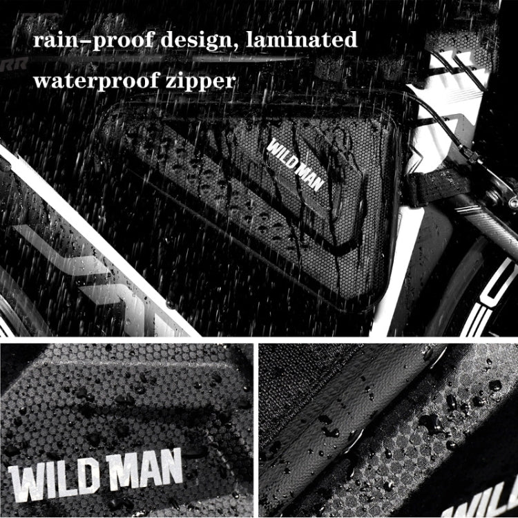 WILD MAN ES19 Bicycle EVA Hard Shell Triangle Bag Mountain Bike Front Beam Bag(Black) by WILD MAN