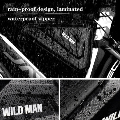 WILD MAN ES19 Bicycle EVA Hard Shell Triangle Bag Mountain Bike Front Beam Bag(Black) by WILD MAN