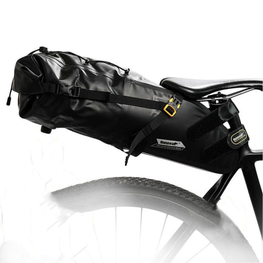 Rhinowalk RK19511 Full Waterproof Bicycle Saddle Tail Bag Big Capacity Road Bike Bag, Colour: RK19513 Black 13L