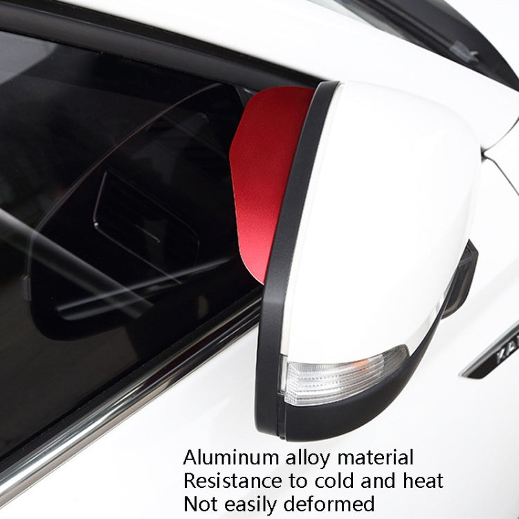 Car Rear View Mirror Rain Eyebrow Cover Catering Mirror Aluminum Alloy Rain Shield(Aluminum Alloy Red) by buy2fix