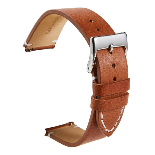 First Layer Retro Cowhide Frosted Leather Quick Release Universal Watch Band, Size： 22mm(Light Brown) - 22mm Bands by buy2fix | Online Shopping UK | buy2fix
