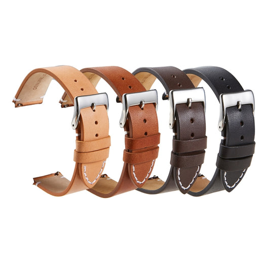 First Layer Retro Cowhide Frosted Leather Quick Release Universal Watch Band, Size： 22mm(Light Brown) - 22mm Bands by buy2fix | Online Shopping UK | buy2fix