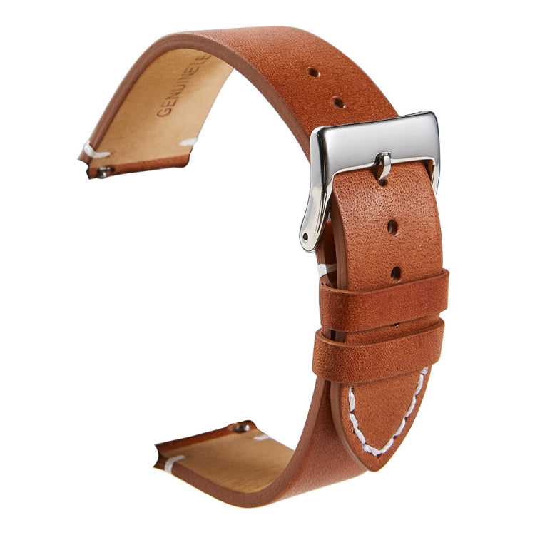 First Layer Retro Cowhide Frosted Leather Quick Release Universal Watch Band, Size： 24mm(Light Brown) - 22mm Bands by buy2fix | Online Shopping UK | buy2fix