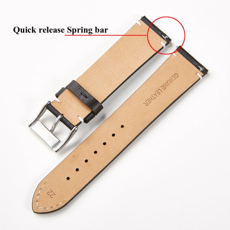 First Layer Retro Cowhide Frosted Leather Quick Release Universal Watch Band, Size： 24mm(Light Brown) - 22mm Bands by buy2fix | Online Shopping UK | buy2fix