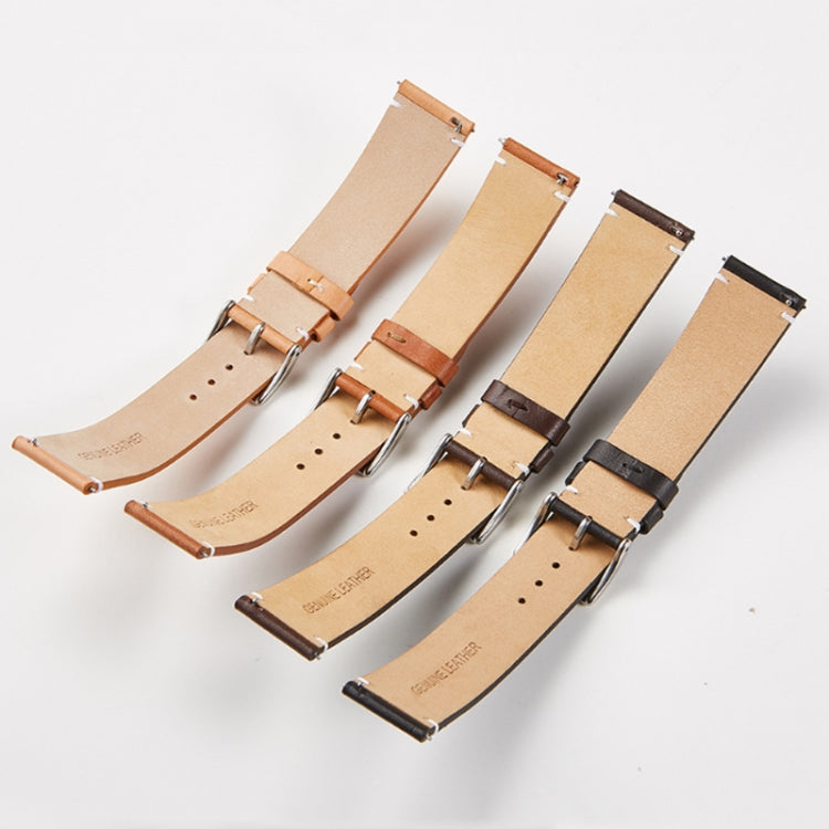First Layer Retro Cowhide Frosted Leather Quick Release Universal Watch Band, Size： 24mm(Light Brown) - 22mm Bands by buy2fix | Online Shopping UK | buy2fix