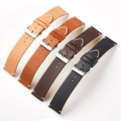 First Layer Retro Cowhide Frosted Leather Quick Release Universal Watch Band, Size： 24mm(Light Brown) - 22mm Bands by buy2fix | Online Shopping UK | buy2fix