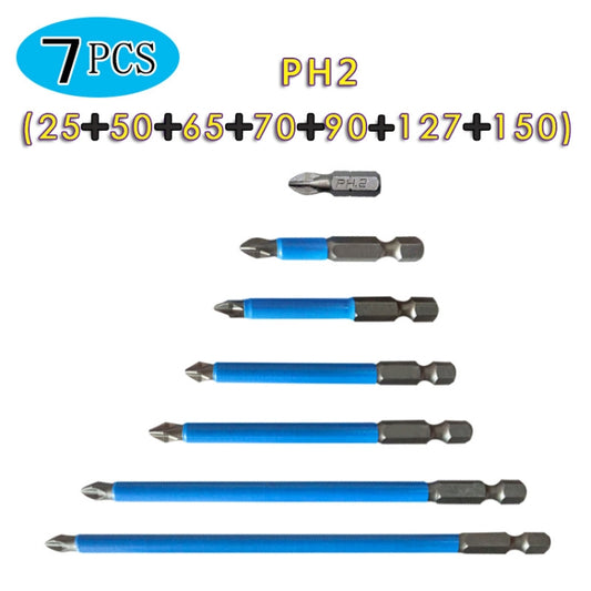 7PCS/set PH2 Strong Magnetic Hand Drill Screwdriver Mouth Anti-Slip Screwdriver Bit - Drill & Drill Bits by buy2fix | Online Shopping UK | buy2fix