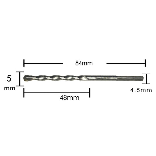 2pcs Hand Electric Drill Shock Drill Wall Mix Soil Cement Wall Construction Drill Bit, Model: 5x84mm Triangle Handle - Drill & Drill Bits by buy2fix | Online Shopping UK | buy2fix