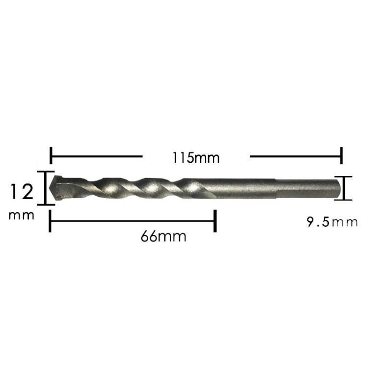 2pcs Hand Electric Drill Shock Drill Wall Mix Soil Cement Wall Construction Drill Bit, Model: 12x115mm Triangle Handle - Drill & Drill Bits by buy2fix | Online Shopping UK | buy2fix