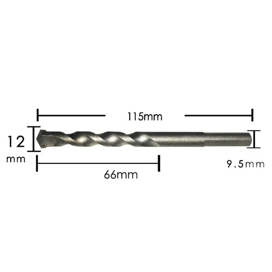 2pcs Hand Electric Drill Shock Drill Wall Mix Soil Cement Wall Construction Drill Bit, Model: 12x115mm Triangle Handle - Drill & Drill Bits by buy2fix | Online Shopping UK | buy2fix