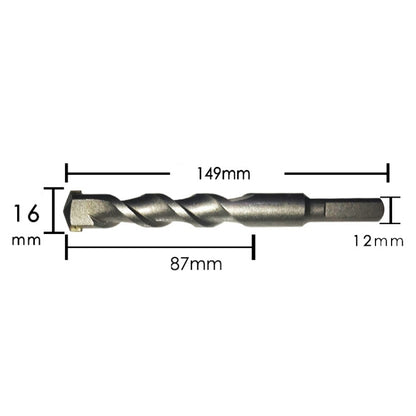 2pcs Hand Electric Drill Shock Drill Wall Mix Soil Cement Wall Construction Drill Bit, Model: 16x150mm Triangle Handle - Drill & Drill Bits by buy2fix | Online Shopping UK | buy2fix
