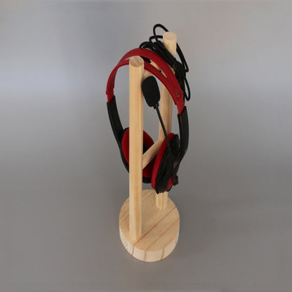 2 PCS Wooden Headphones BracketIn Wooden Headphones Show Racks(Round Bottom) by buy2fix