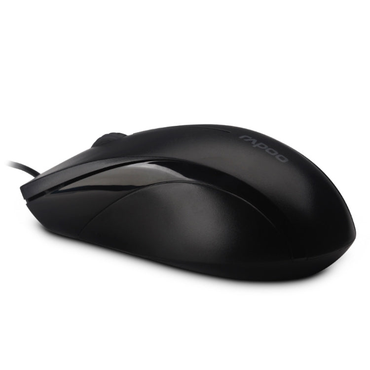 Rapoo N1600 1000 DPI 3 Keys Office Business Silent Wired Mouse, Cable Length: 1.5m(Black) - Wired Mice by Rapoo | Online Shopping UK | buy2fix