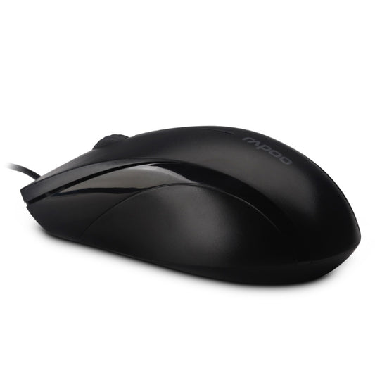 Rapoo N1600 1000 DPI 3 Keys Office Business Silent Wired Mouse, Cable Length: 1.5m(Black) - Wired Mice by Rapoo | Online Shopping UK | buy2fix