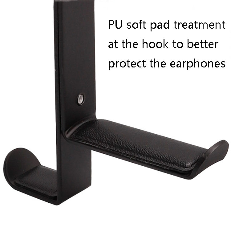 JD039 Metal Clip Earphone Holder Desktop Headset Hook(Black) by buy2fix