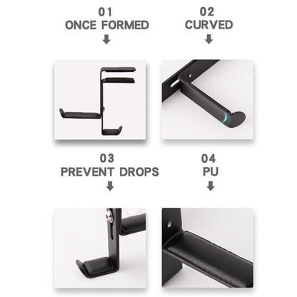 JD039 Metal Clip Earphone Holder Desktop Headset Hook(Black) by buy2fix