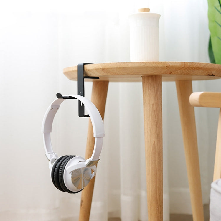 JD039 Metal Clip Earphone Holder Desktop Headset Hook(Black) by buy2fix